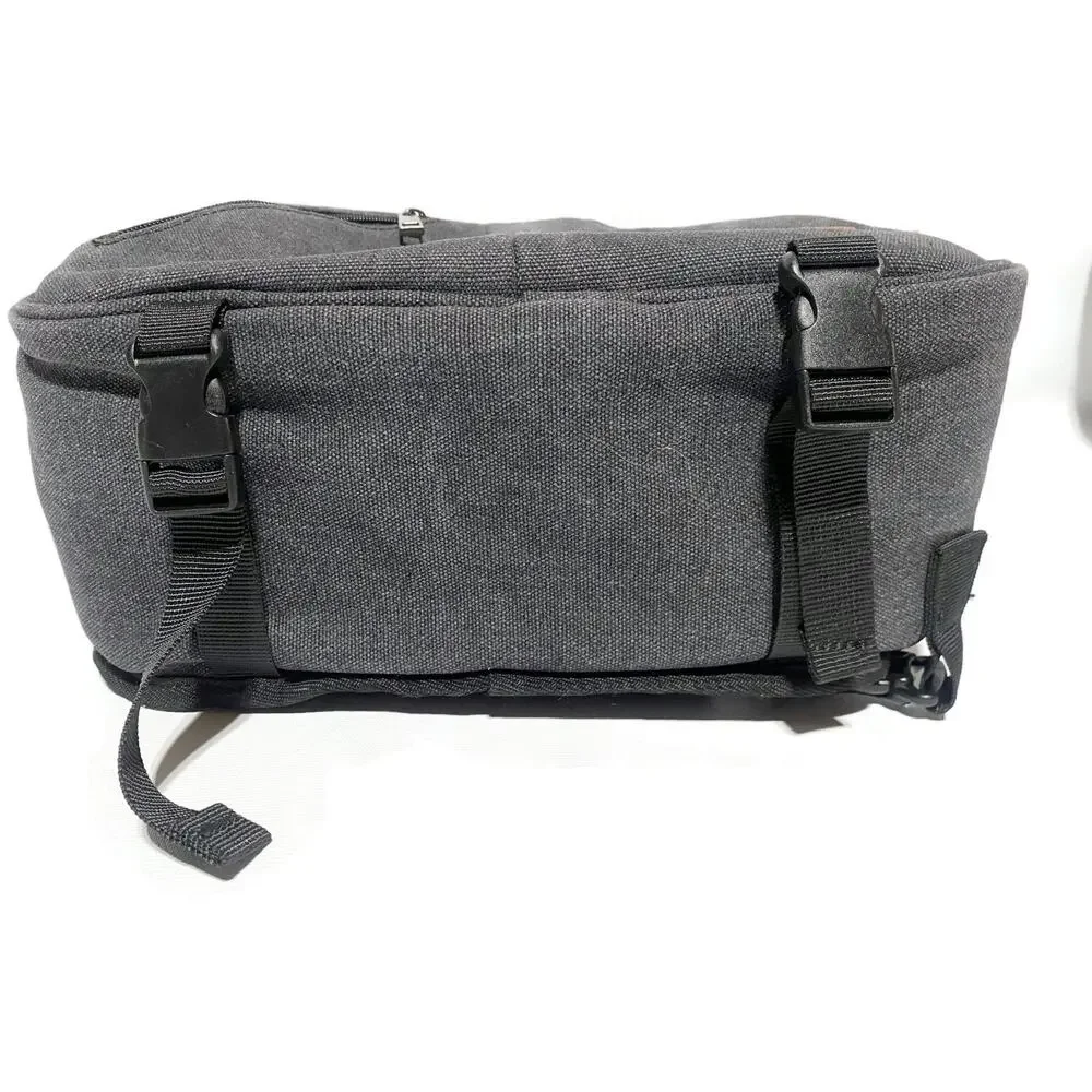S-ZONE Canvas Camera Sling Bag Crossbody Backpack Gray Tripod Holder DSLR